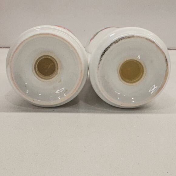 1980's Vintage Poinsettia & Ribbons Fine China Salt & Pepper Shakers, Holiday - Picture 8 of 8